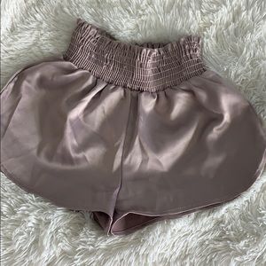 Lavender silk shorts